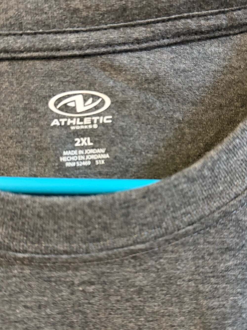 2 pack Athletic Works Moisture Wicking Crewneck Short Sleeve T-Shirt Gray 2XL - Picture 2 of 2